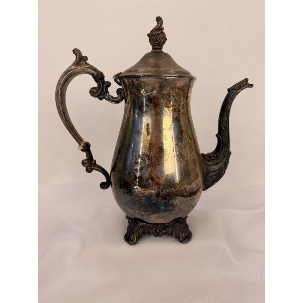 Vintage FB Rogers Silver Co 2462 Silver Plate Coffee Pot Victorian Ornate Tea